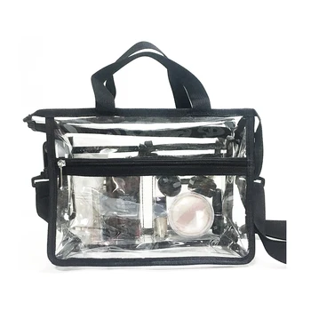 Clear PVC Makeup Cosmetic Toiletry Bags with Removable and Adjustable Shoulder Strap Available for Customize