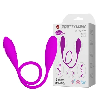 Pretty Love 7 Speed Silicone Snaky Double Vibration,USB Rechargeable,G-spot Vibrator Bullet Adult Sex Products for Couple Toys