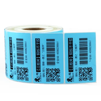 Label paper roll 80x50mm (1000 labels) Blue color printing stickers