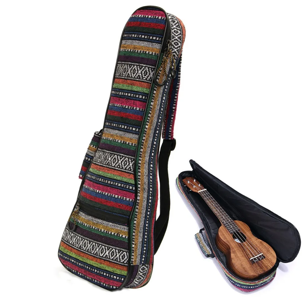 Soft Pad Cotton Folk Style Hand Portable Bag Case Cover For 21 inch Ukulele