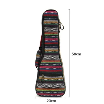 Soft Pad Cotton Folk Style Hand Portable Bag Case Cover For 21 inch Ukulele