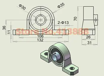 Wholesales,30 mm caliber Zinc Alloy mounted bearings KP006 pillow block bearing housing