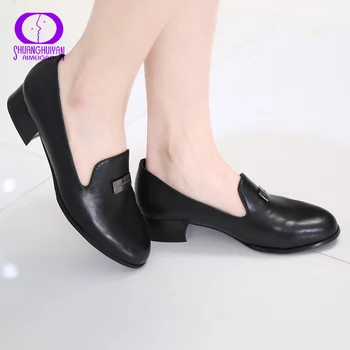 Fashion Shallow Thick High Heels Pointed Toe Shoes High Heels Pumps Shoes Sexy Pumps Big Size Women Shoes