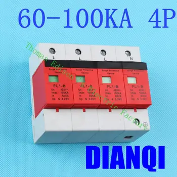 SPD 4P 60KA~100KA D ~420VAC Household Surge Protector Protective Low-voltage Arrester Device