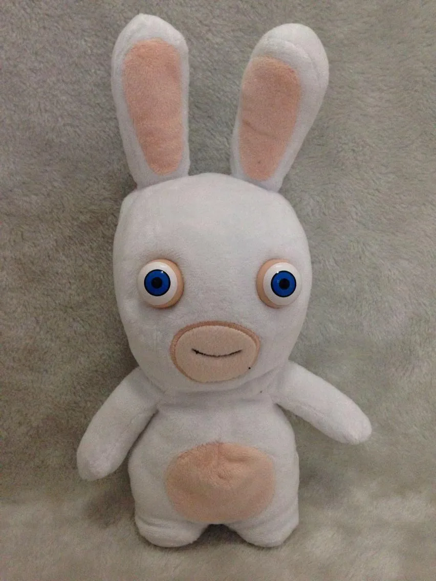 Rayman Raving Rabbids Stuffed Plush Toy Blue-eyed white rabbit for Children Gift Crazy Rabbit Big Bang 26cm