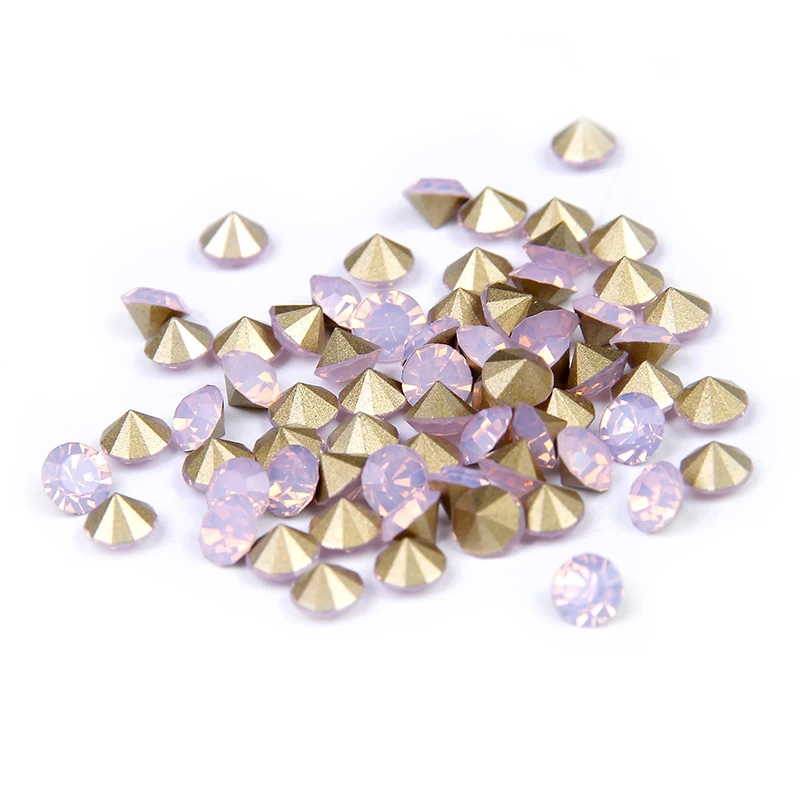 Ss11.5-ss25 Pink Opal Color Beauty Pointback Rhinestones Design Glitter Crystal Strass Glass Stones 3D Nails Art Decorations