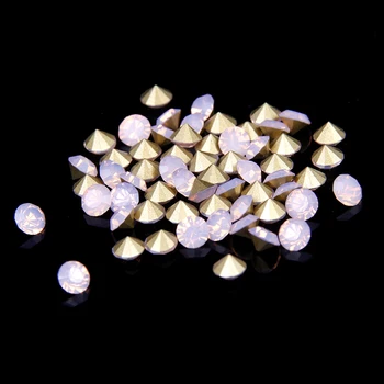 Ss11.5-ss25 Pink Opal Color Beauty Pointback Rhinestones Design Glitter Crystal Strass Glass Stones 3D Nails Art Decorations