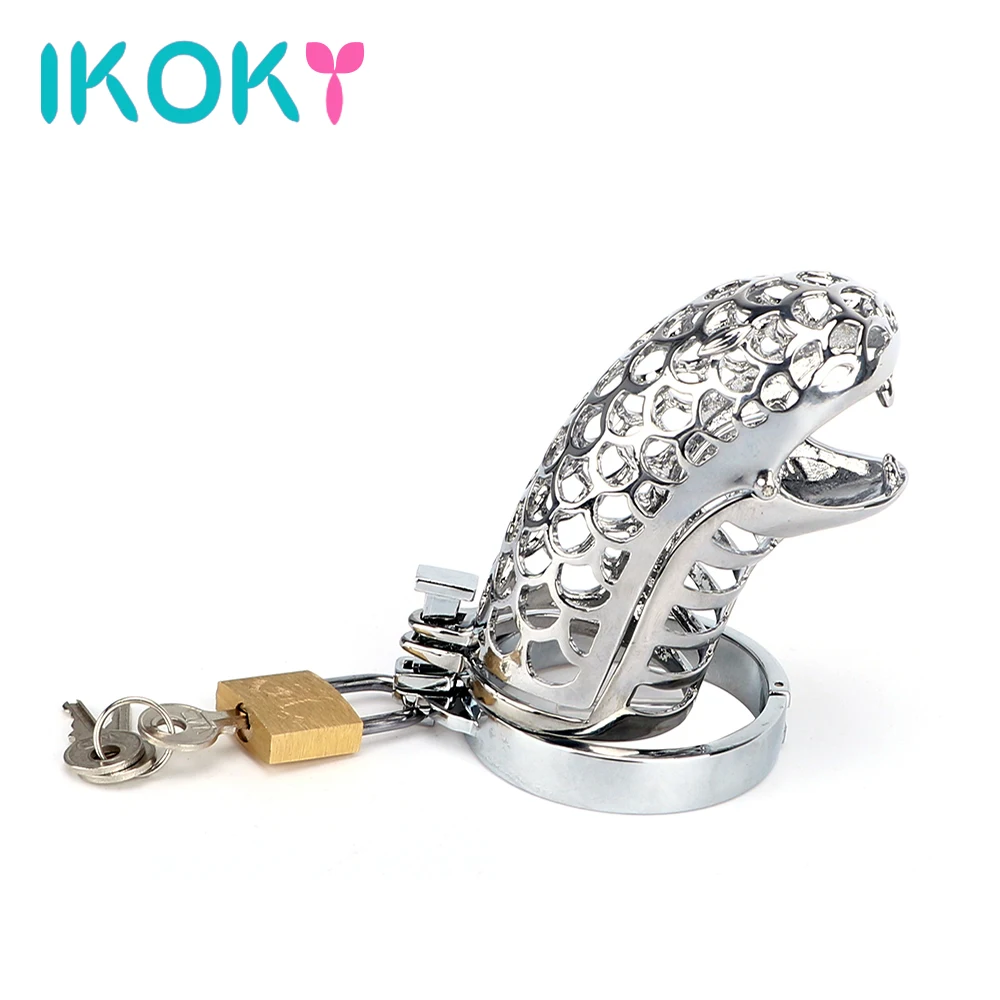 IKOKY Penis Rings Snake Totem Sex Toys for Men Male Cock Rings Cock Cage Male Chastity Device Chastity Lock Belt