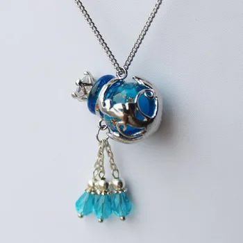 Fashion MINI Color Ball Glass Perfume Bottle Pendant Necklace Murano Aroma Jewelry Women Accessories 5pcs/lot DC269