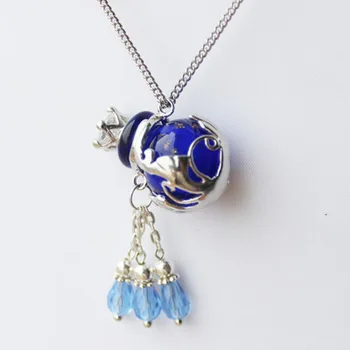Fashion MINI Color Ball Glass Perfume Bottle Pendant Necklace Murano Aroma Jewelry Women Accessories 5pcs/lot DC269