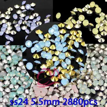 Fashion Resin Rhinestones ss24 5.5mm 2880pcs Resin Rhinestones 6 Color For Choose Round Pointback Beads For Jewelry Accessories
