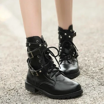 Ugs Women 2016 New Autumn Winter Female Ankle Boots Flat Shoes Rubber Low-heel Black Martin Booties Waterproof Plus Size 35-42