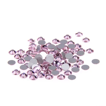 2016 New Design 99% Similar SWA. Non Hotfix Rhinestones Pink Crystal Strass 7 Big+7 Small 14 Facets For 3D Nail Art Decorations