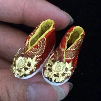 Handmade Doll Shoes Qing Dynasty costume shoes Doll Accessories for 29cm Kurhn or Bjd 1/6 Doll Chinese Handicrafts 2 pairs/lot