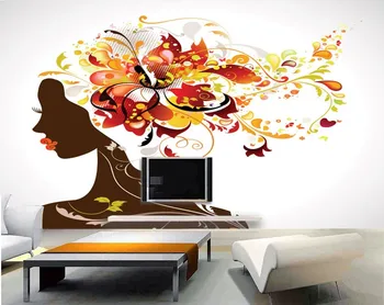 Home Furnishing custom 3D wallpaper mural decoration art personality girl TV background 3D wallpaper