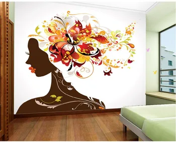 Home Furnishing custom 3D wallpaper mural decoration art personality girl TV background 3D wallpaper
