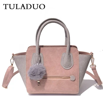 Tuladuo Women Leather Trapeze Handbag Famous Brand Messenger Bag Sac a Main Femme Smiley Shoulder Bag Bolsas Femininas New Tote