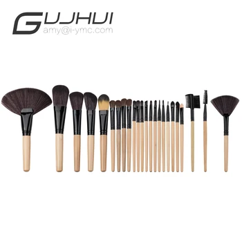 24PCS Mini Wood Handle Powder Make Up Foundation Eyebrow Eyeliner Blush Cosmetic Concealer Brushes for Girl women