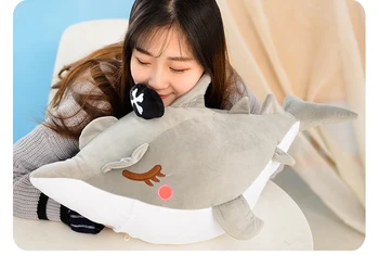 Cartoon pirate shark plush pillow toys for children gift Contain Plush Flannel blanket Bedroom cushion