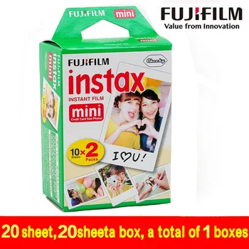 20pcs/box fujifilm instax mini 8 film 20 sheets for camera Instant mini 7s 25 50s 90 Photo Paper White Edge 3 inch wide film