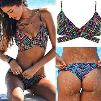 2017 Hot Women's Swimsuit Swimwear Lady Sexy Padded Bra Beachwear Bandage Push-up Bikini Set Brazilian Biquinis Maillot De Bain