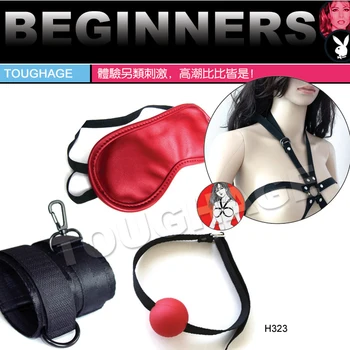 Handcuffing Red sex leather fun hand cuffs for couples sex game set  adult product