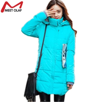 2017 Women Winter Coat Slim Long Womens Parkas Warm Jackets Thick Hooded Cotton-Padded Jacket Plus size Parka YL280