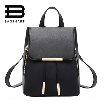 BAGSMART 2017 Women's Backpack 3157 Women Solid PU Leather Backpack Travel Bag School Leisure Backpack Mochila Feminina Bag