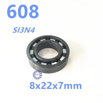 608 full SI3N4 ceramic deep groove ball bearing 8x22x7mm skatebord bearing