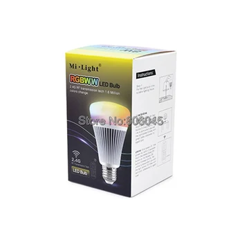 4xMiLight 2.4G Wireless E27 8W RGB + CCT Color Temperature Dimmable 2 in 1 RGBWW Smart LED Bulb AC85-265V +4-Zone 2.4G RF Remote