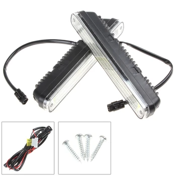 2Pcs 20cm COB LED Vehicles Car Daytime Running Light DRL Super White Warning / Security Lamp with Installation Bracket