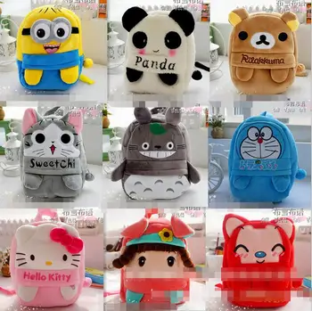 Candice guo plush toy baby cartoon animal backpack shoulder bag Satchel schoolbag Minions Batman rilakkuma bear panda rabbit 1pc