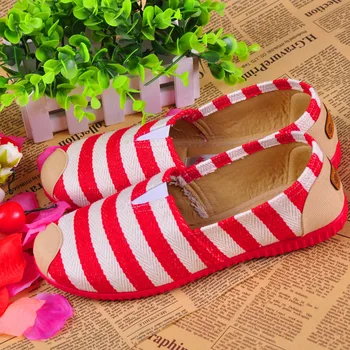 Drop shipping 2016 fashion women's shoes women flat shoes slip on canvas shoes women red soft bottom casual shoes woman zapatos