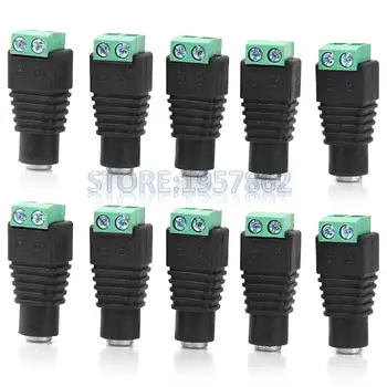 5.5*2.1MM DC Power Female Wire Connector for CCTV Camera Set of 10