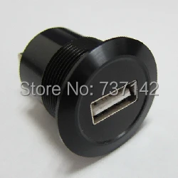22mm mounting diameter metal USB2.0 Female A to Female B with black surface