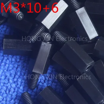 M3*10+6 1pcs Black Nylon Standoff Spacer Standard M3 Male-Female 10mm Standoff Kit Repair Set pc tool