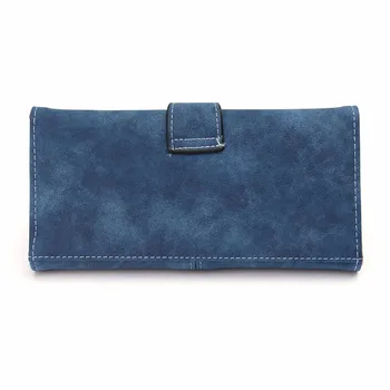 AEQUEEN Nubuck Leather Wallet Women Purses Matte Coin Purse Lady Clutches Solid Long Purse Card Holders Money Pouch Wallets Girl