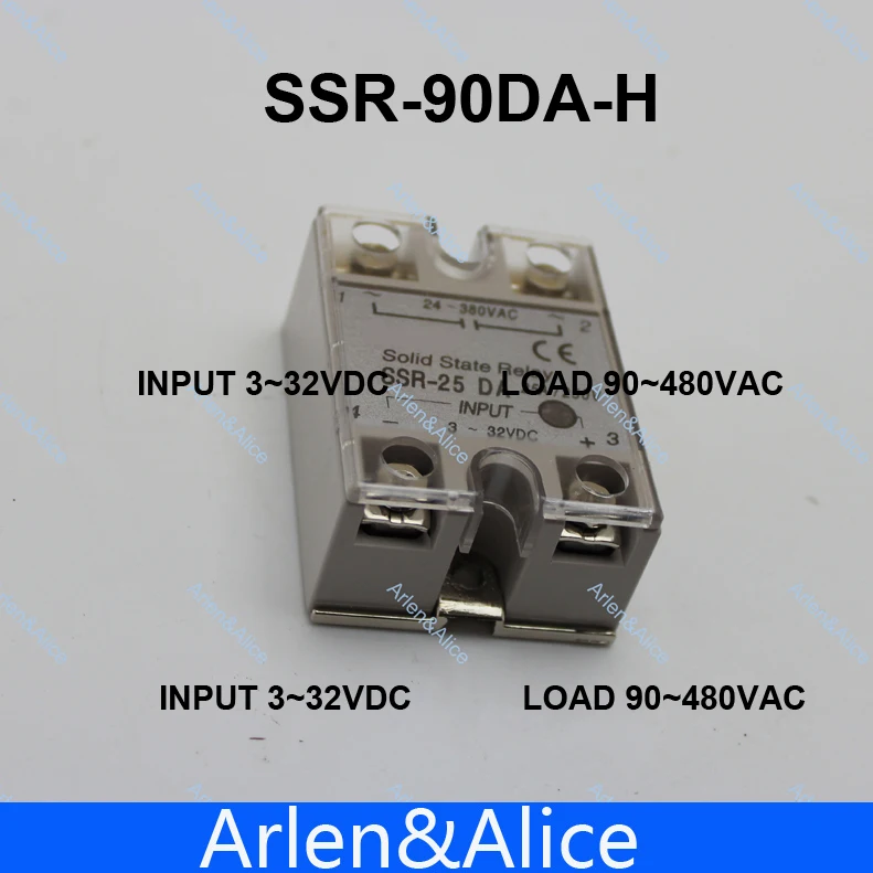 90DA High voltage type SSR input 3-32V DC load 90-480V AC single phase AC solid state relay