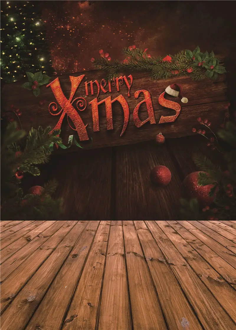 Photo Background Christmas for Baby Studio Props Vinyl Wooden Floor Photography Backdrops 5x7ft or 3x5ft Jiesdx060