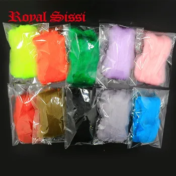10 Packs/Lot 10 Colors Assortment Egg Yarn Fibers Trouts Fly Fishing FliesTying Material Fabric Glow Bugs Making Sales With Glue