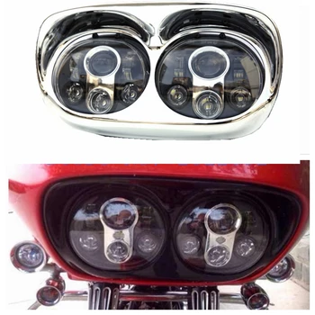 90W LED Dual Headlight Lamp For Harley Road Glide 2004-2013