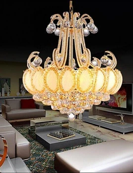 Z Modern Luxury Chandeliers Transparent Golden Metal Crystal Living Room LED Diameter 50CM Contains 8 LED Bulbs Lighting Fixture