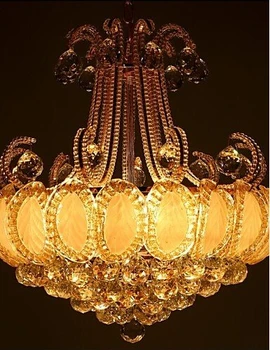 Z Modern Luxury Chandeliers Transparent Golden Metal Crystal Living Room LED Diameter 50CM Contains 8 LED Bulbs Lighting Fixture