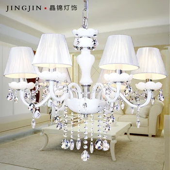 European-style candle chandelier white crystal chandelier modern minimalist restaurant living room chandelier crystal
