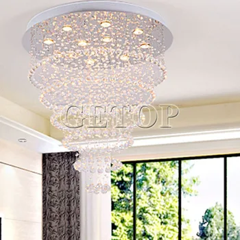 J price fashion Modern Luxury LED Lustres Crystal multi layers Chandelier Round Shape Ceiling Lamp Living Room droplight