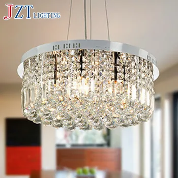T NEW Circular Simple Modern Crystal Led Pendant Light For Home Dinging Room Fashion Indoor Lamp With E14 Led Bulbs DHL Free