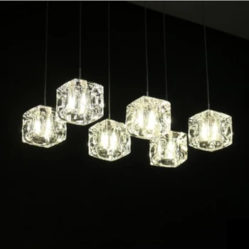 T 2016 New LED Crystal Pendant Light For Restaurant Dining Room Fashion Simple Lamps For Home 6 heads Dhl Free