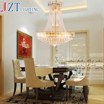 M Europe Modern Luxury Royal Empire Golden Crystal Chandeliers Duplex Stairs Light Fixture K9 Crystal Lamp for Living Room