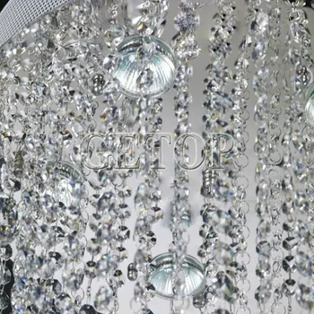 J price Double Entry Stair Large Hanging LED Pendant Light Bubble Column K9 Crystal Droplight Stainless creative droplight