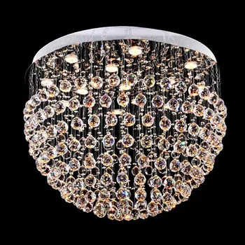 J Price Modern lighting lamps Led circle lamp k9 crystal absorb dome light brightness ceiling light crystal chandelier